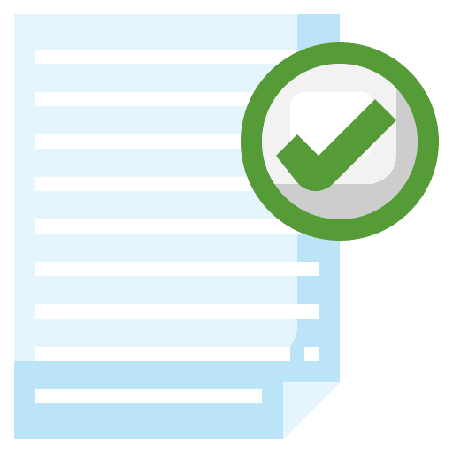 Document exam approval completion icon