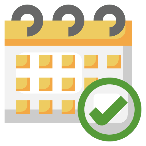 Event calendar check time and date icon
