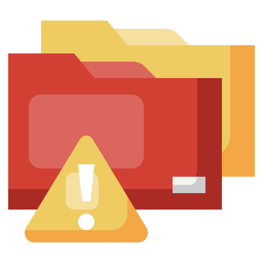 Folder folder data storage warning sign icon