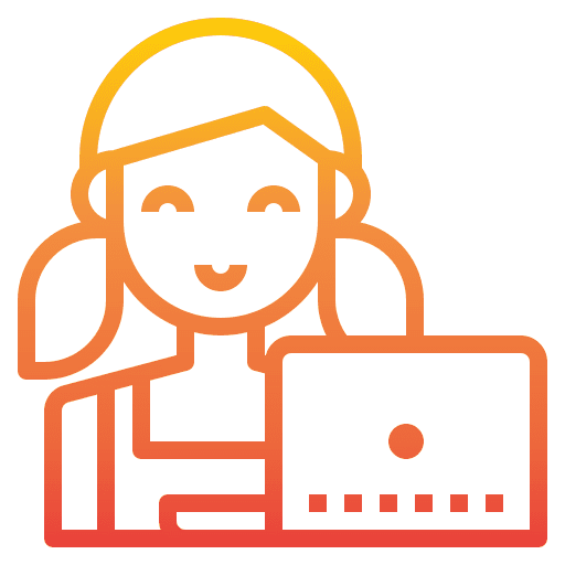 Girl avatar female laptop icon Girl avatar female laptop icon