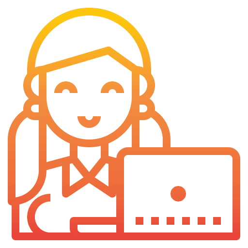 Student learning female girl icon Student learning female girl icon