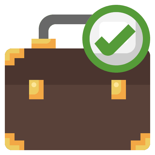 Briefcase tick business and finance approved icon Briefcase tick business and finance approved icon
