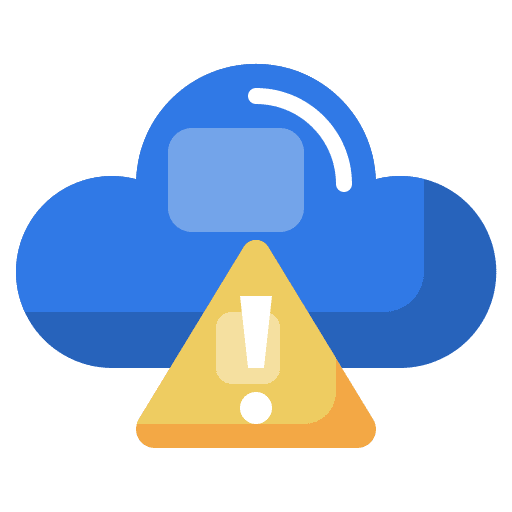 Cloud storage warning alert technology icon Cloud storage warning alert technology icon