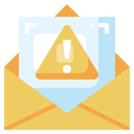 Email infected email alert icon Email infected email alert icon