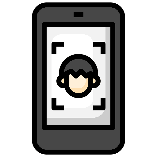 Face recognition mobile phone face id face recognition icon