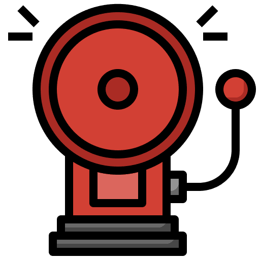 Fire alarm school bell alarm education icon