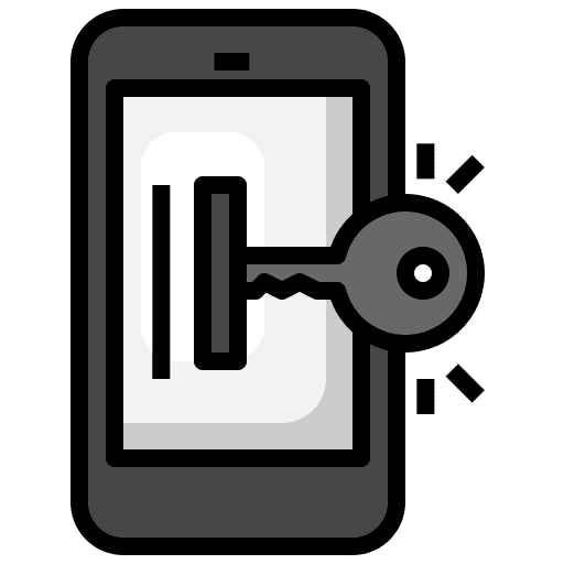 Key key security smartphone icon Key key security smartphone icon
