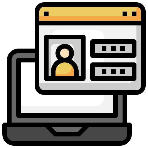 Login laptop education register icon