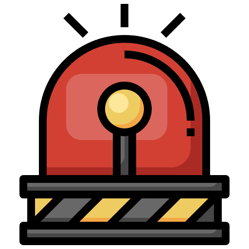 Siren emergency red light siren icon