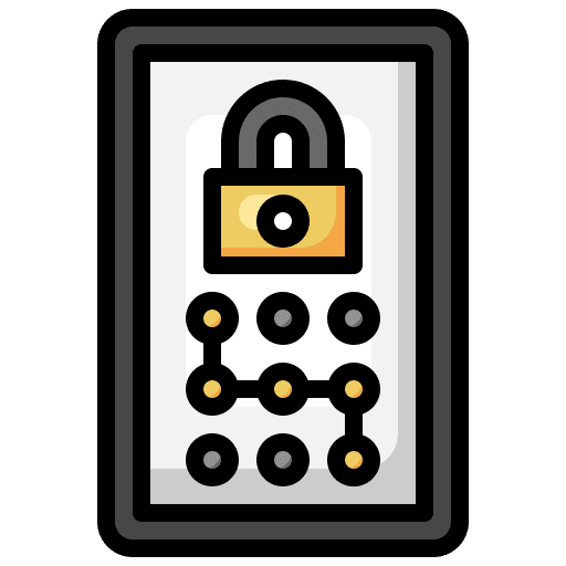 Clock padlock pattern lock smartphone security icon Clock padlock pattern lock smartphone security icon