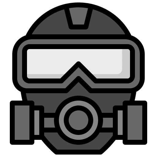 Gas mask toxic security safety icon