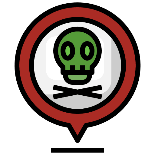 Location maps and location death skull icon