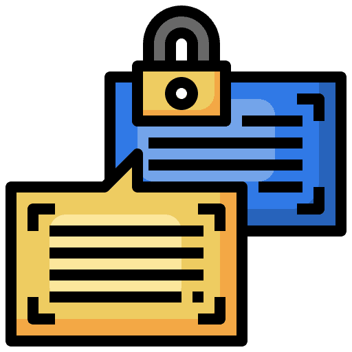 Mesage communications protection mesage icon Mesage communications protection mesage icon