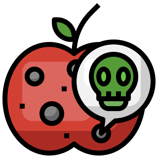 Rotten dangerous fruit apple icon