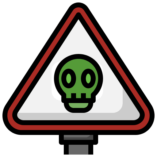 Alert skull signaling danger icon Alert skull signaling danger icon