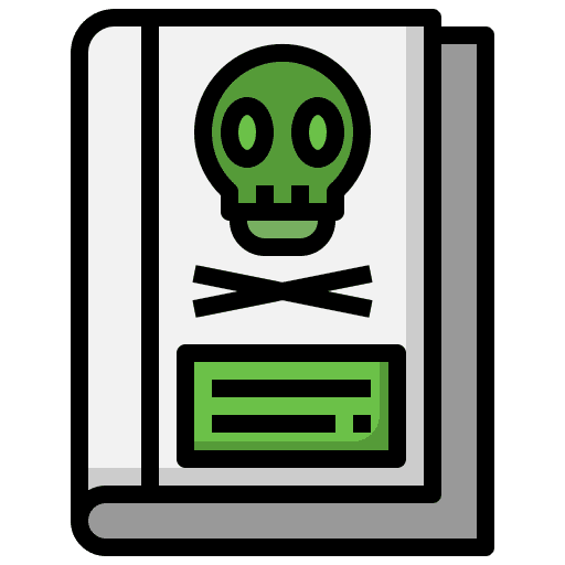 Book scary skull book icon Book scary skull book icon
