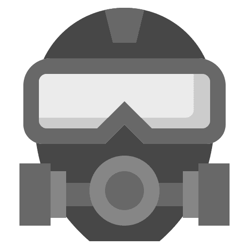 Gas mask security toxic safety icon