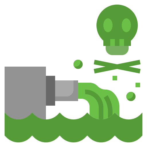 Pollution sewer industry skull icon