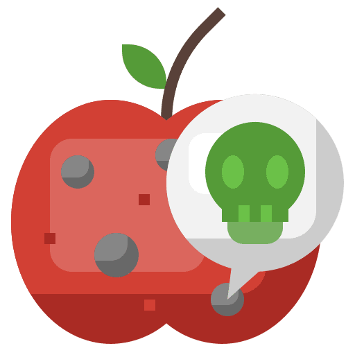 Rotten rotten unhealthy fruit icon