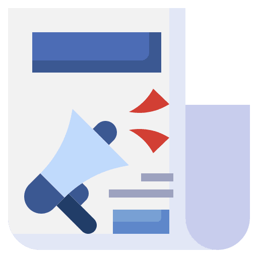 Release advertising journal news report icon