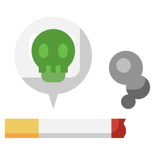 Smoking skull death cigarette icon Smoking skull death cigarette icon