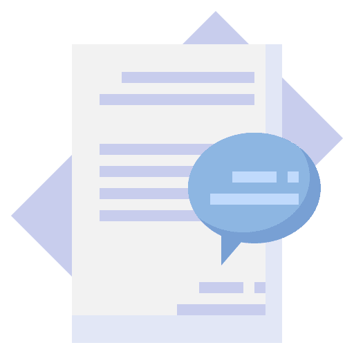 Document document chat bubble communications icon Document document chat bubble communications icon