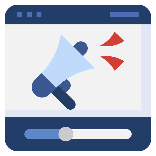 Video publicity advertising campaign icon Video publicity advertising campaign icon