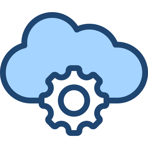 Cloud setting cogwheel seo and web icon