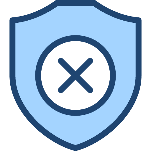 Unsafe dangerous unsecure security icon