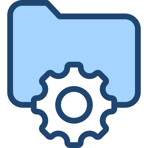 Folder storage cogwheel file organizing icon Folder storage cogwheel file organizing icon