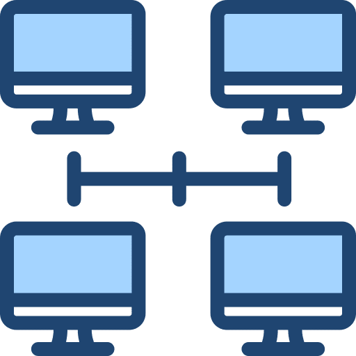 Peer to peer computers share monitor icon Peer to peer computers share monitor icon