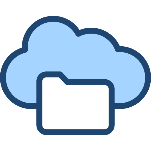 Cloud storage server document folder icon Cloud storage server document folder icon