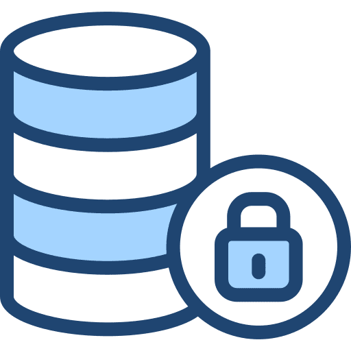 Database encrypted data seo and web icon Database encrypted data seo and web icon