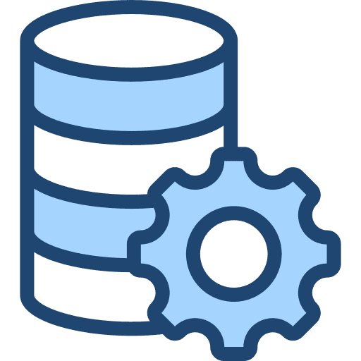 Database management configuration big data database icon Database management configuration big data database icon