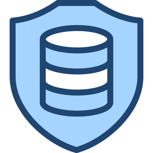 Security shield data protection server icon Security shield data protection server icon