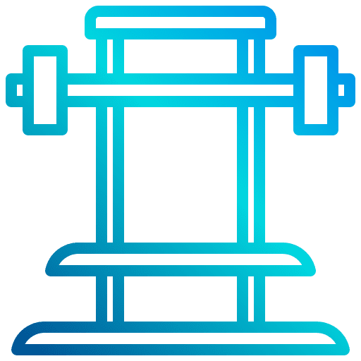 Gym bench sports and competition machine icon