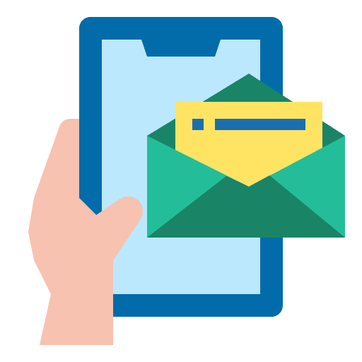 Email technology use message icon Email technology use message icon