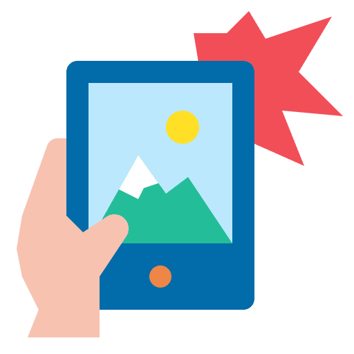 Take a photo hand device technology icon