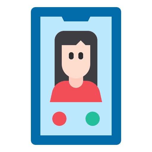 Video call use woman communications icon Video call use woman communications icon