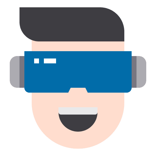 Vr device man vr icon Vr device man vr icon
