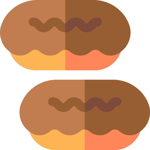 Eclair food and restaurant chocolate bakery icon Eclair food and restaurant chocolate bakery icon
