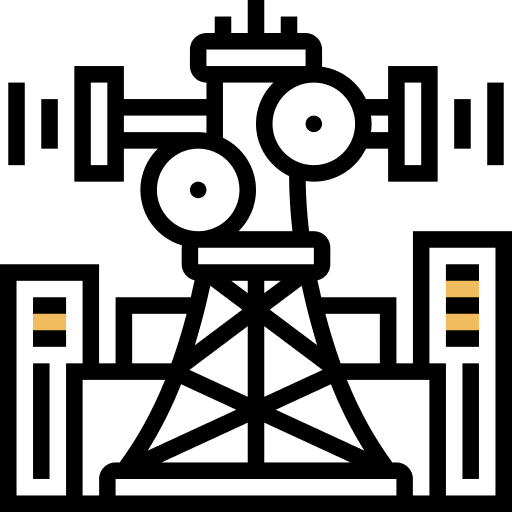Antenna communications technology city icon