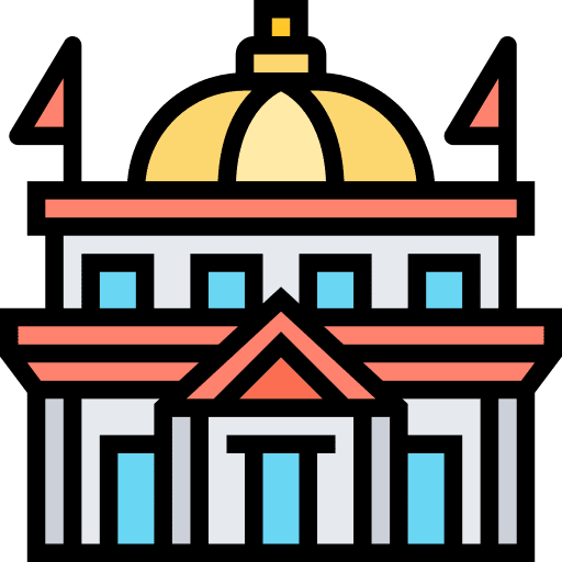 Bank building ministry bank icon