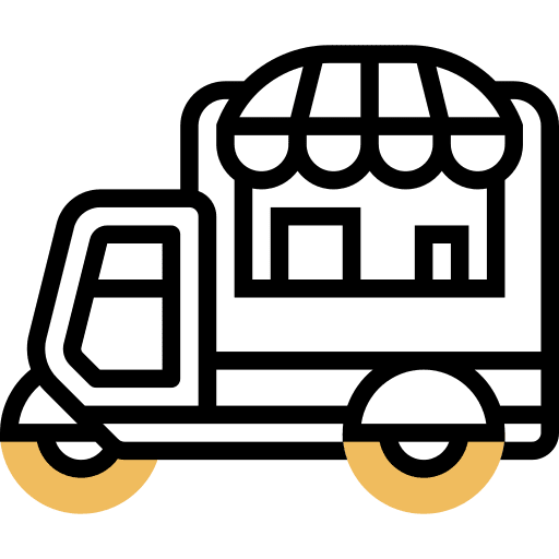 Food truck food and restaurant delivery truck transportation icon Food truck food and restaurant delivery truck transportation icon