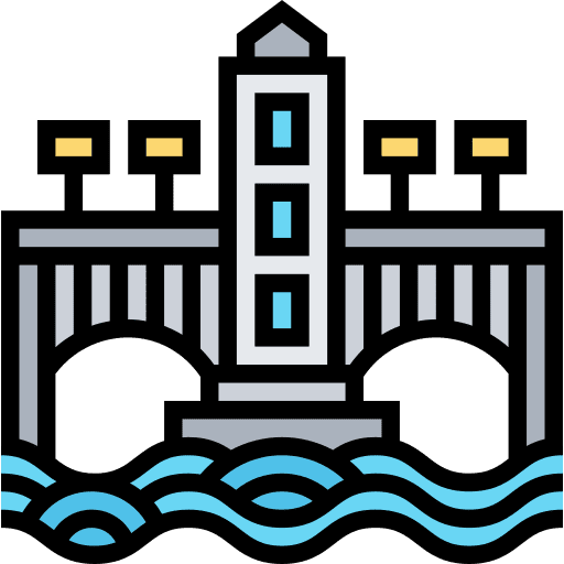 Bridge river architecture and city constructions icon Bridge river architecture and city constructions icon