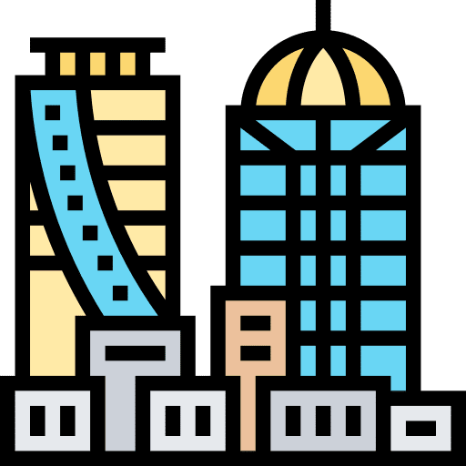 Buildings city landscape architecture and city icon Buildings city landscape architecture and city icon