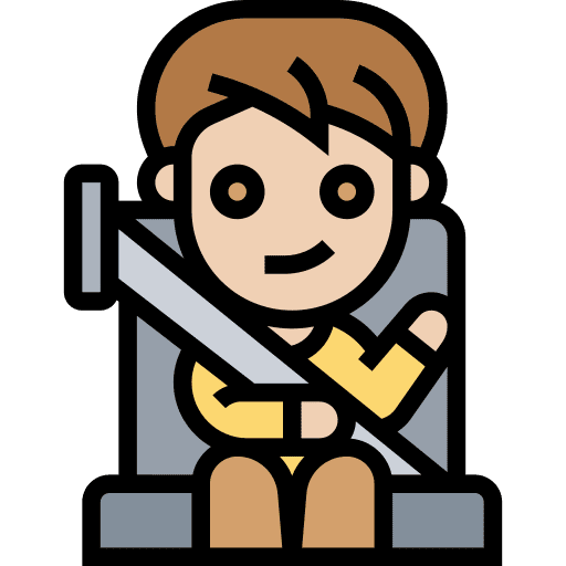 Seat belt car security man icon