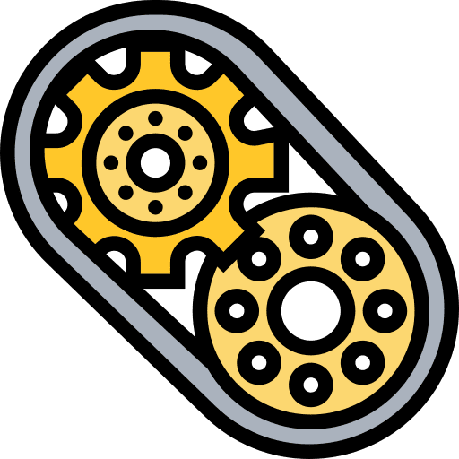 Sprocket mechanical gear wheels icon