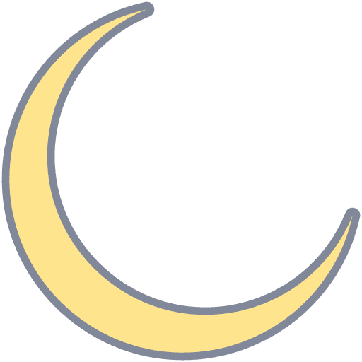 Crescent moon religious islamic moon icon