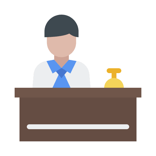 Receptionist hotel travel reception icon